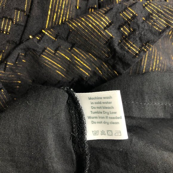 Roller Rabbit Ashton Lurex Skirt Size M Black Shimmer Tiered - Picture 5 of 5